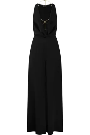 Elisabetta Franchi Fluid Crepe Jumpsuit With Bra Accessory