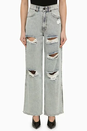 The Mannei Lathi Wide Denim Jeans With Wear