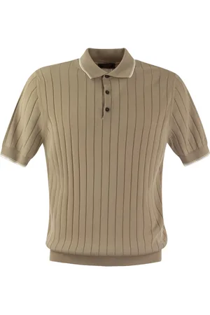 PESERICO SIGN Polo Shirt In Pure Cotton Crepe Yarn With Flat Rib