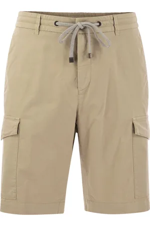 PESERICO SIGN Lightweight Cotton Lyocell Canvas Jogger Bermuda Shorts