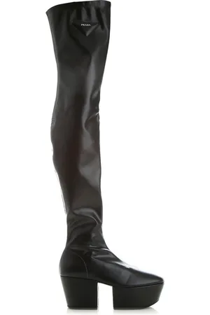 Prada Leather Platform Boots