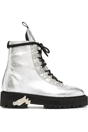 OFF-WHITE Metallic Finish Ankle Boots