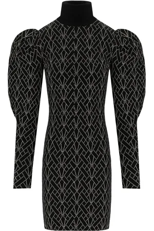 Elisabetta Franchi And Gold Monogram Knitted Dress