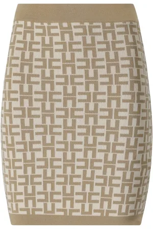 Elisabetta Franchi Monogram Butter Knitted Skirt