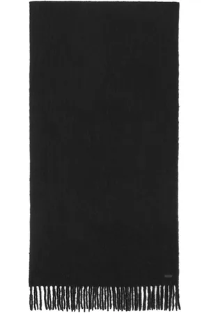 Saint Laurent Fringes Wool Blend Scarf