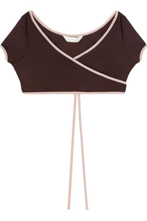 Palm Angels Cap Sleeves Bikini Top