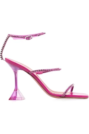 Amina Muaddi Gilda Glass Heel Sandals