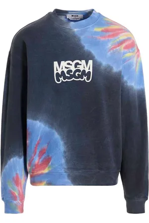 Msgm Logo Print Tie Dye Sweatshirt By Burro Studio