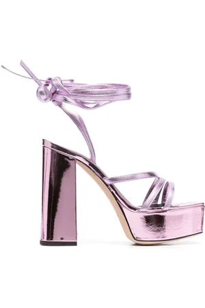 Giuseppe Zanotti Metallic Leather Heel Sandals