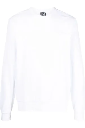 EA7 Logo Cotton Crewneck Sweatshirt