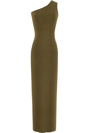 Saint Laurent One Shoulder Silk Long Dress