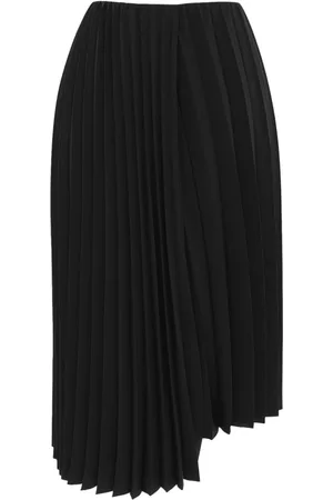Saint Laurent Asymmetric Pleated Midi Skirt