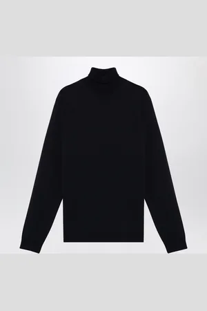 Roberto Collina Navy Merino Wool Turtleneck Sweater
