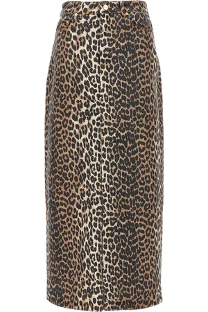Ganni Animal Print Long Skirt
