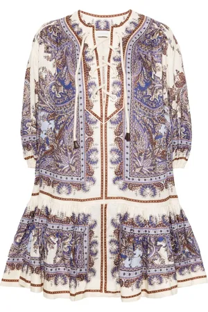 ZIMMERMANN Paisley Print Linen Mini Dress