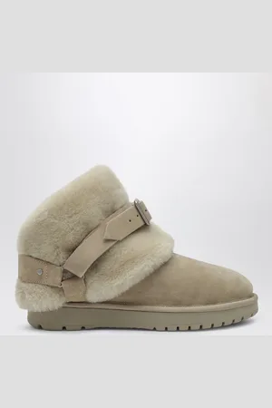 Burberry Chubby Snow Boots In Suede And Beige Shearling