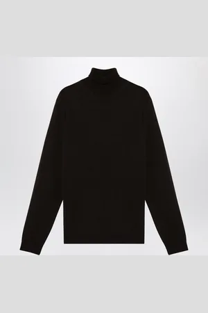 Roberto Collina Ebony Merino Wool Turtleneck Sweater
