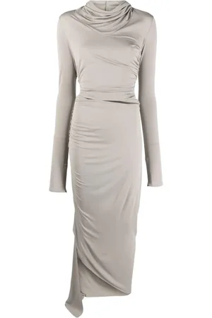 ANDREADAMO Andreadamo Draped Jersey Asymmetric Midi