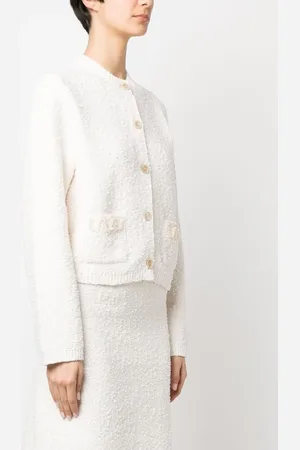 Lanvin Rd Nk Ls Embroidered Cardi
