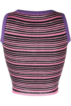 CORMIO Mini Stripes Knit Top With Oblo