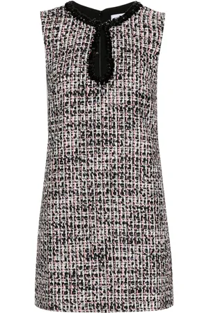 Self-Portrait Black Boucle Embellished Mini Dress