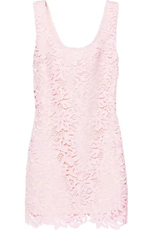 Self-Portrait Pink Floral Lace Mini Dress