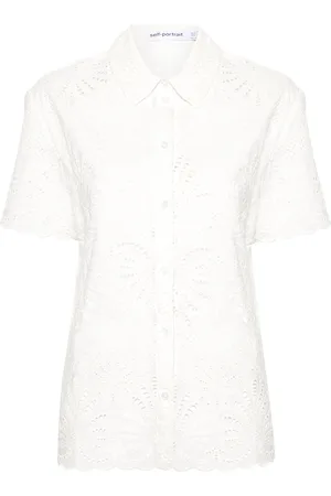 Self-Portrait White Cotton Embroidery Top
