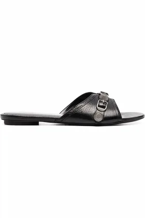 Balenciaga Le Cagole Leather Flat Sandals