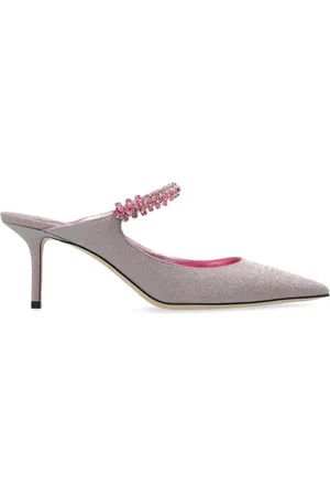 Jimmy Choo Bing 65 Glittered Leather Mules