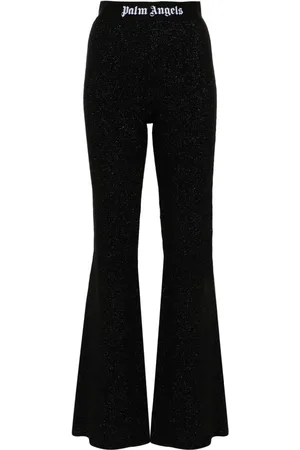 Palm Angels Logo Lurex Flared Trousers