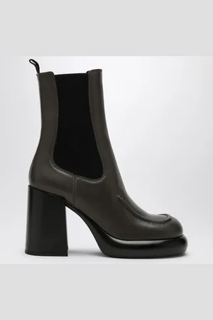 Burberry Chelsea Wedge Boot In Dark Green Leather