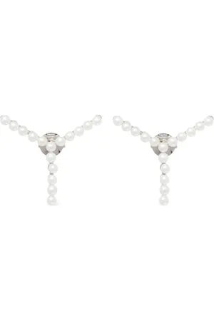 Y / PROJECT Mini Y Earrings Decorated With Fake Pearls