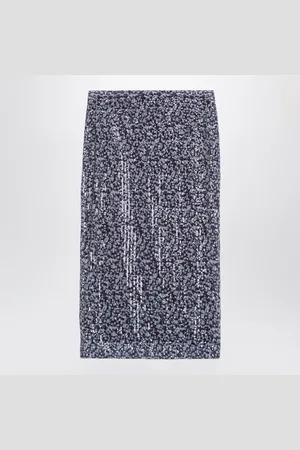 ROTATE Sequined Midi Skirt With Purple Print