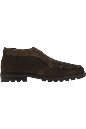 santoni Suede Ankle Boot Without Laces