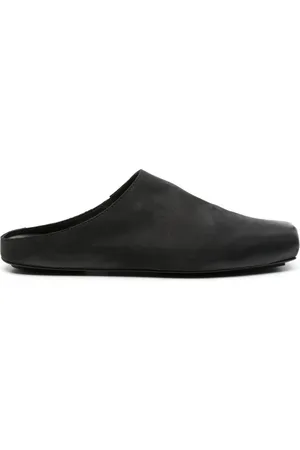 UMA WANG Leather Slippers With Square Toe