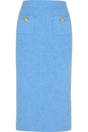 Self-Portrait Long Skirt In Alpaca Blend