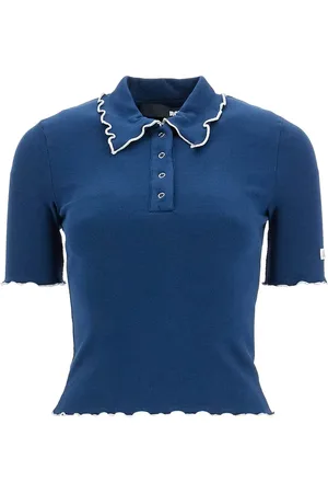 ROTATE Fitted Polo Shirt With Contrasting Hems