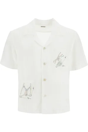 BODE Embroidered Linen Shirt