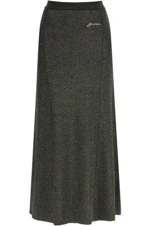 Ganni Long Lurex Knit Skirt