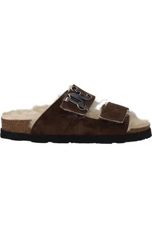 Palm Angels Slippers and Hooves Women Suede Brown