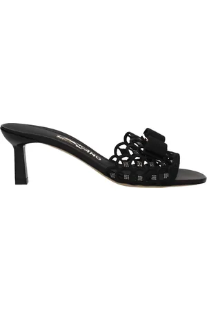 Salvatore Ferragamo Slippers and Hooves Glo Woman Fabric Black