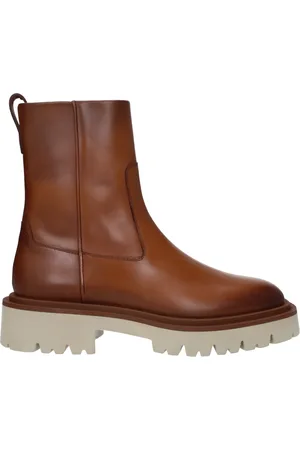 Salvatore Ferragamo Fulvio Boots Men Leather Brown/Biscuit