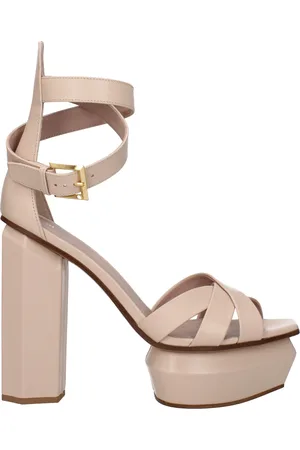 Balmain Sandals Women Leather Beige