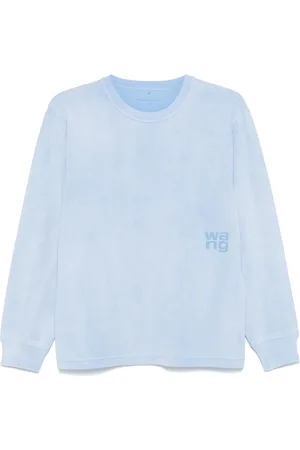 Alexander Wang Essential Jsy Ls Tee W/ Puff Logo & Bound Neck