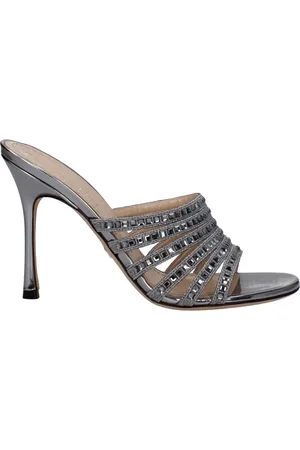 Dior Sandals Gem Women Fabric Gray