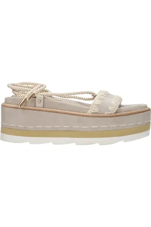 Mou Sandals Women Suede Beige/Light Beige