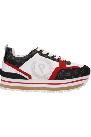Pollini Sneakers Woman Fabric White/Red