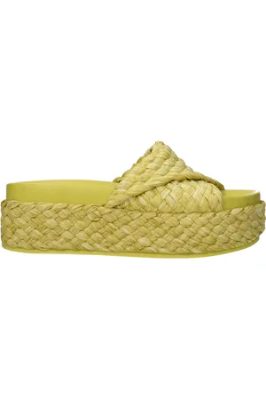 Ash Slippers and Zen Hooves Women Rafia Green/Acid Green