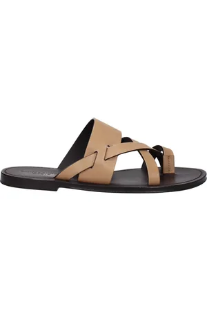 Saint Laurent Sandals Men Leather Brown