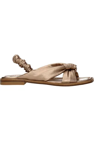 Stuart Weitzman Sandals Women Leather Gold